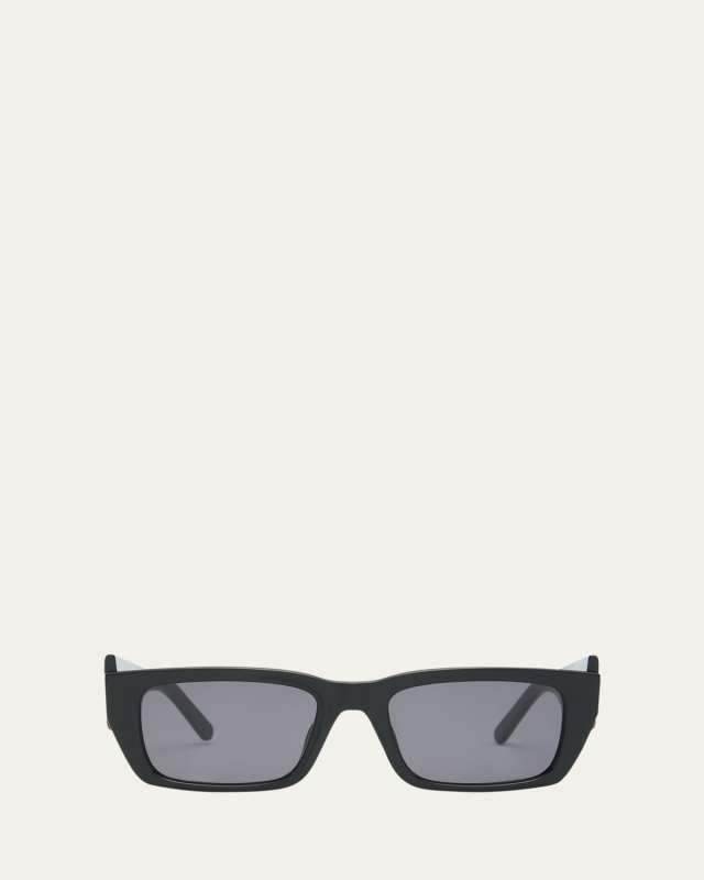 Palm Oversized Logo Acetate Rectangle Sunglasses